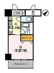 サンタウン竹鼻A棟 1Kの間取図画像