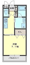 イストワールII 2階1Kの間取り