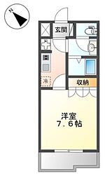 ケイソン 1Kの間取図画像