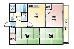 アルテミスビル 3DKの間取図画像
