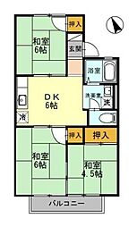 ファミール栄B 3DKの間取図画像
