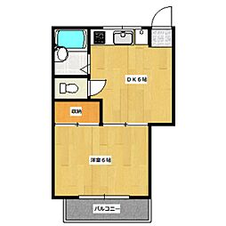 京王線 代田橋駅 徒歩4分の賃貸アパート 2階1DKの間取り
