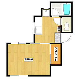 メゾンプレール 1Kの間取図画像