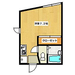 カーサ・ボニータ ワンルームの間取図画像