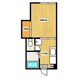 フォーブル和泉 1Kの間取図画像