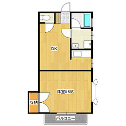 コーポキャロルH 1階1DKの間取り