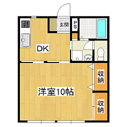 アーティスメゾン 3階1DKの間取り