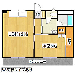 マーブルコート土浦 1LDKの間取図画像