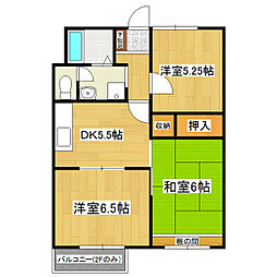 かのうハイツ 2階3DKの間取り