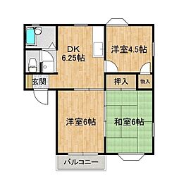 アネックスM3 3DKの間取図画像