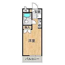 チェリーハウス川田 ワンルームの間取図画像