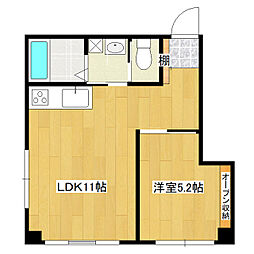 立田町マンション 1LDKの間取図画像