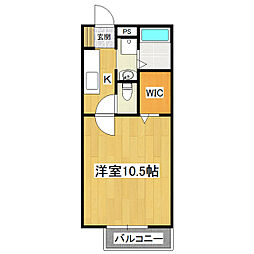 彩 1Kの間取図画像