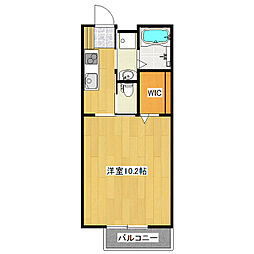 プレシャスコート 1Kの間取図画像