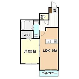 ルミエールドゥペ 1LDKの間取図画像