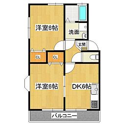 KMS・S-4A-2 2DKの間取図画像
