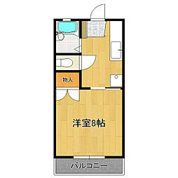 サンハイツみやび1 1Kの間取図画像