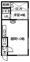 ハンドレットヴィレッジG 1LDKの間取図画像