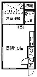 ハンドレットヴィレッジG 1LDKの間取図画像
