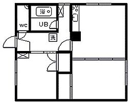 東和マンションA 2LDKの間取図画像