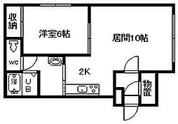 MKハイツ3 1LDKの間取図画像