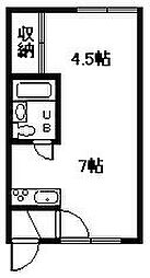 新富壱番館 1DKの間取図画像