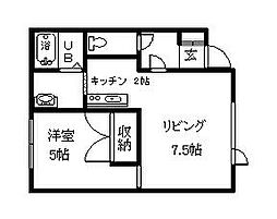 メゾン・ドJUNPART3 1LDKの間取図画像