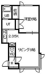マイカル永山 1LDKの間取図画像