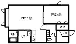 ユリアール 1LDKの間取図画像