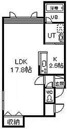 マラカイトGr. 1Kの間取図画像