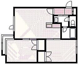 スプリングハウス 2LDKの間取図画像