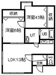 プログレスコート 2LDKの間取図画像