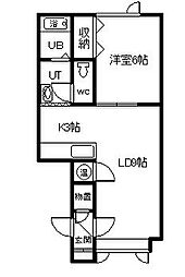 アイリス 1LDKの間取図画像