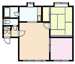 リバーサイド秋月橋No.3 2LDKの間取図画像