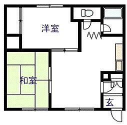末広マンション 2DKの間取図画像