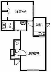 ベルリード417 1LDKの間取図画像