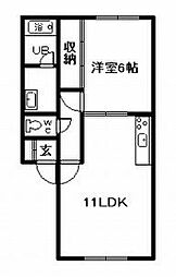 クレスト永山 1LDKの間取図画像