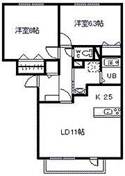 セレーノ大雪通り 2LDKの間取図画像
