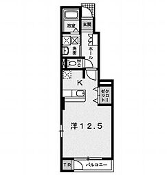 ミラージュ.A ワンルームの間取図画像
