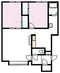 カルド1 2LDKの間取図画像