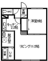 レジェル 1LDKの間取図画像