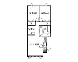 コムハウス永山 2LDKの間取図画像