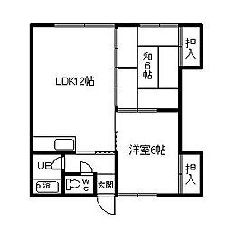 HK末広2・5 2LDKの間取図画像