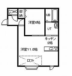 シンフォニー永山A 1LDKの間取図画像