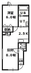 Y.Sハイツ 1LDKの間取図画像