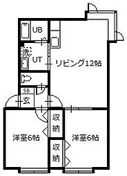 ぜるぶ 2LDKの間取図画像