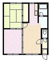 パレ豊岡 2LDKの間取図画像