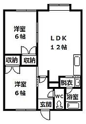 ニューライフ豊岡 2LDKの間取図画像