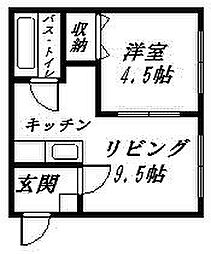 豊岡4・5ハイツ 1DKの間取図画像