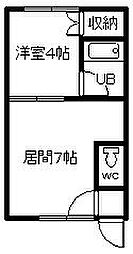 フォーレスト7 1DKの間取図画像